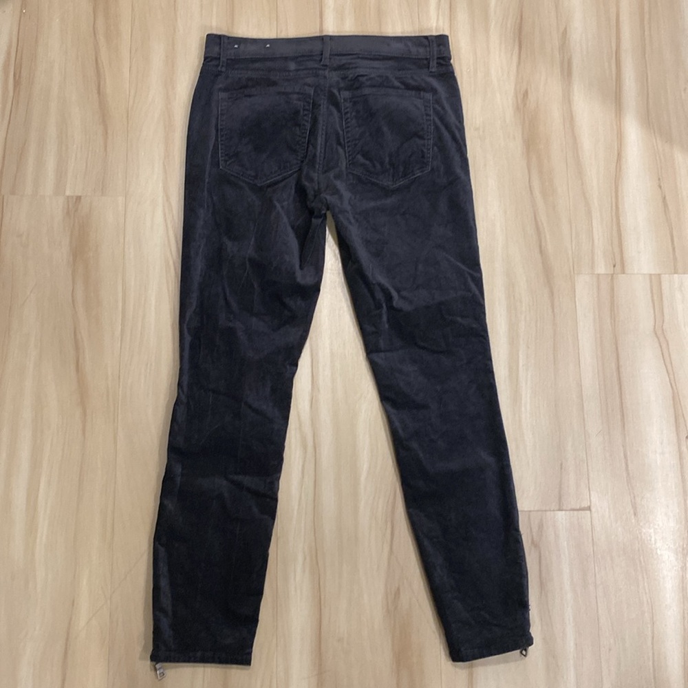 Loft Black Velvet Skinny Pants Size 28/6 Goth Dark Academia Punk Biker Moto Work - Picture 11 of 16